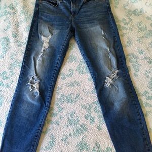 Gap True Skinny Distressed Denim Jeans